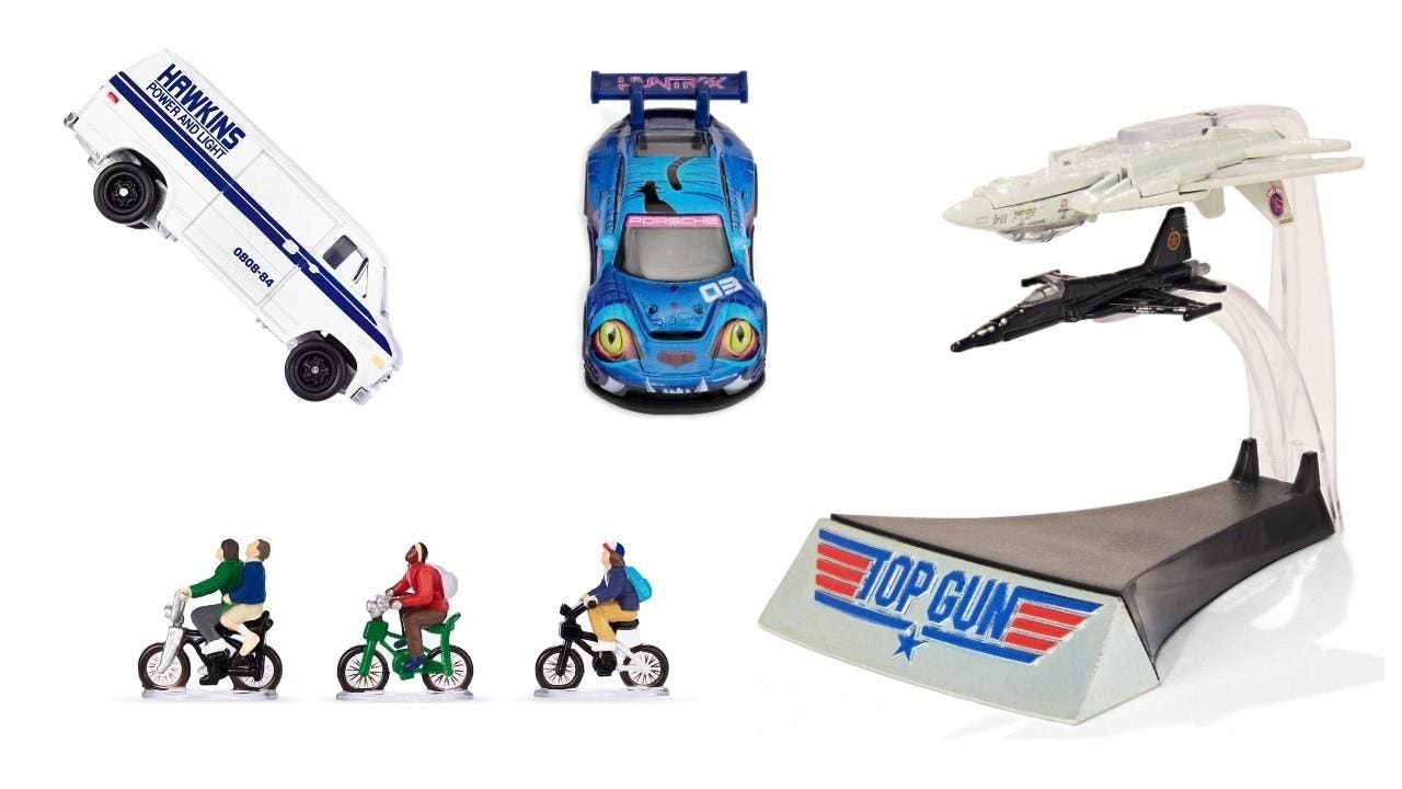 Exclusivos Hot Wheels SDCC inspirados em ‘KPop Demon Hunters’, ‘Stranger Things’ e ‘Top Gun’