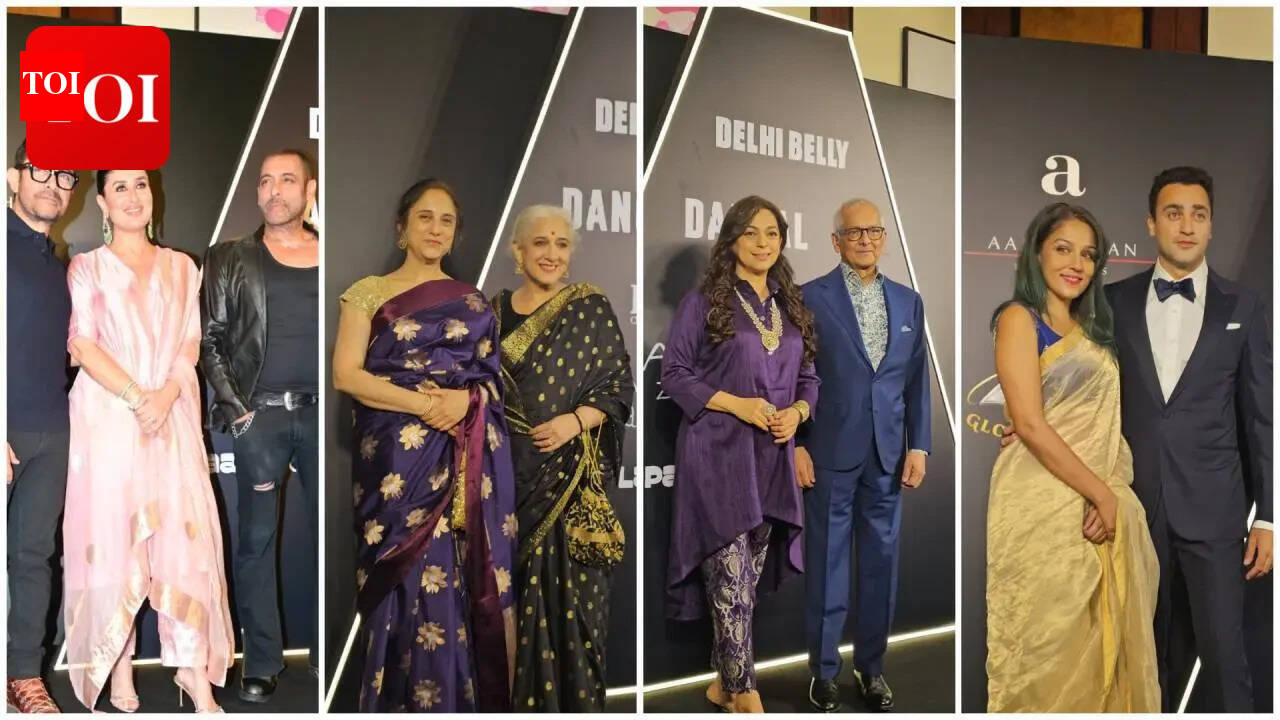 O novo visual robusto de Salman Khan rouba os holofotes na festa de Lagaan; Kareena Kapoor, Juhi Chawla e Imran Khan-Lekha participam das festividades | Notícias de filmes em hindi