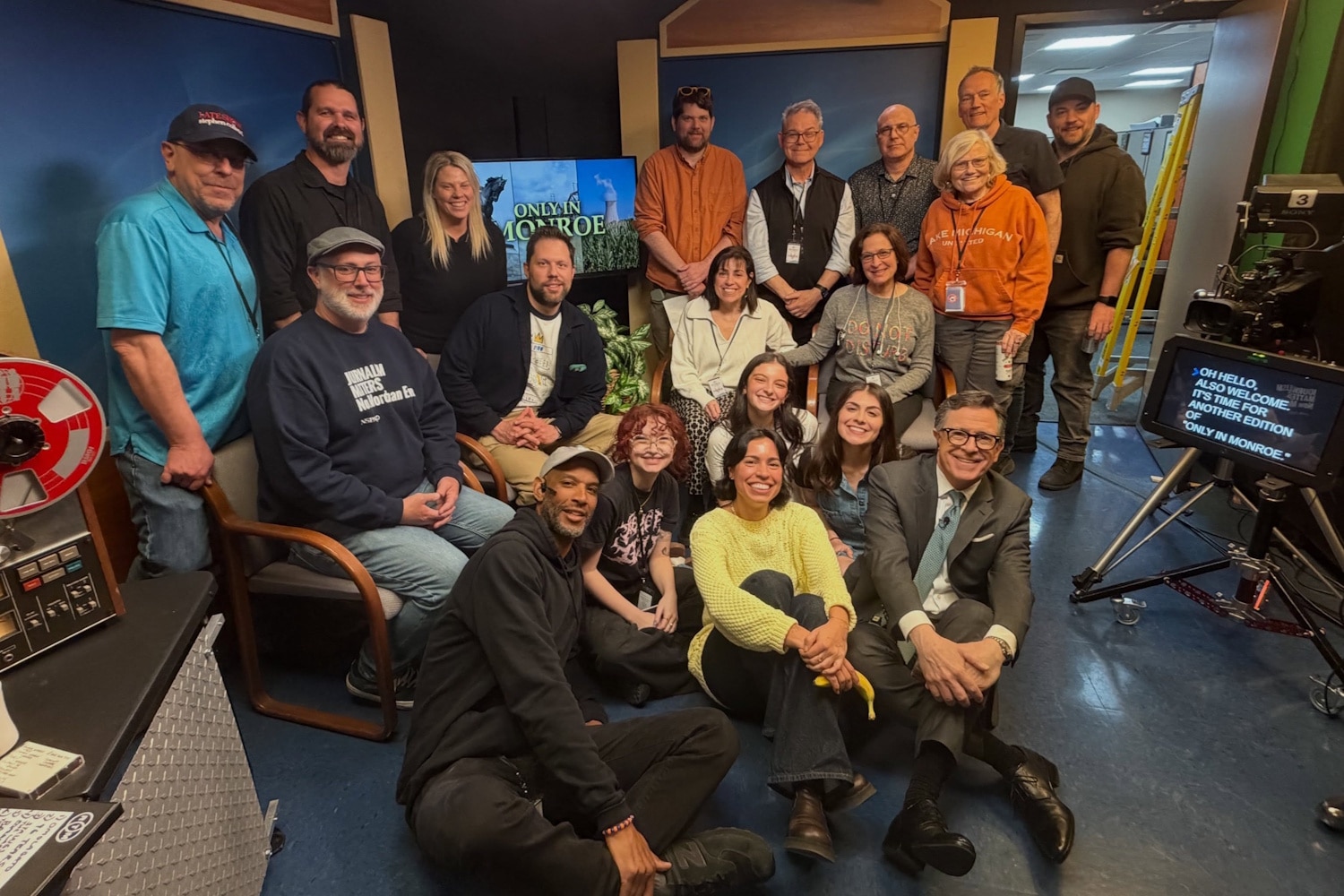Stephen Colbert with Monroe Community Media Crew