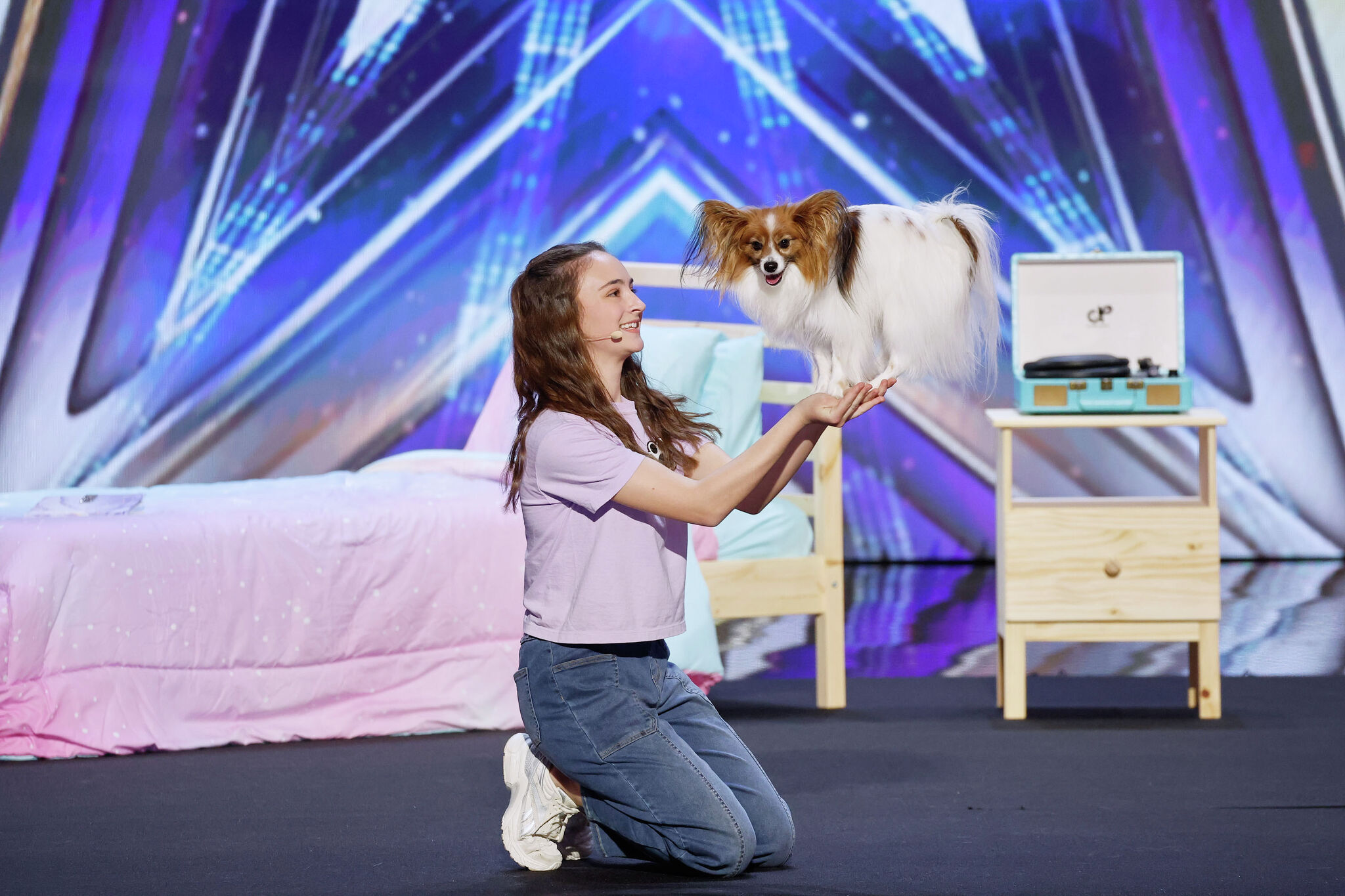 Midland teen Olivia Befus performs with her dog, Zeke, on “America’s Got Talent.” Befus is scheduled to appear on the NBC show Tuesday, June 23.
